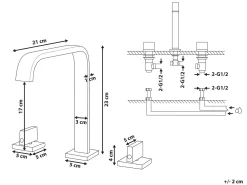Rubinetteria per lavabo KAGERA Ottone Nero