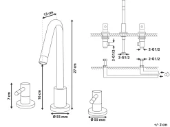 Rubinetteria per lavabo KALAMBO Ottone Nero