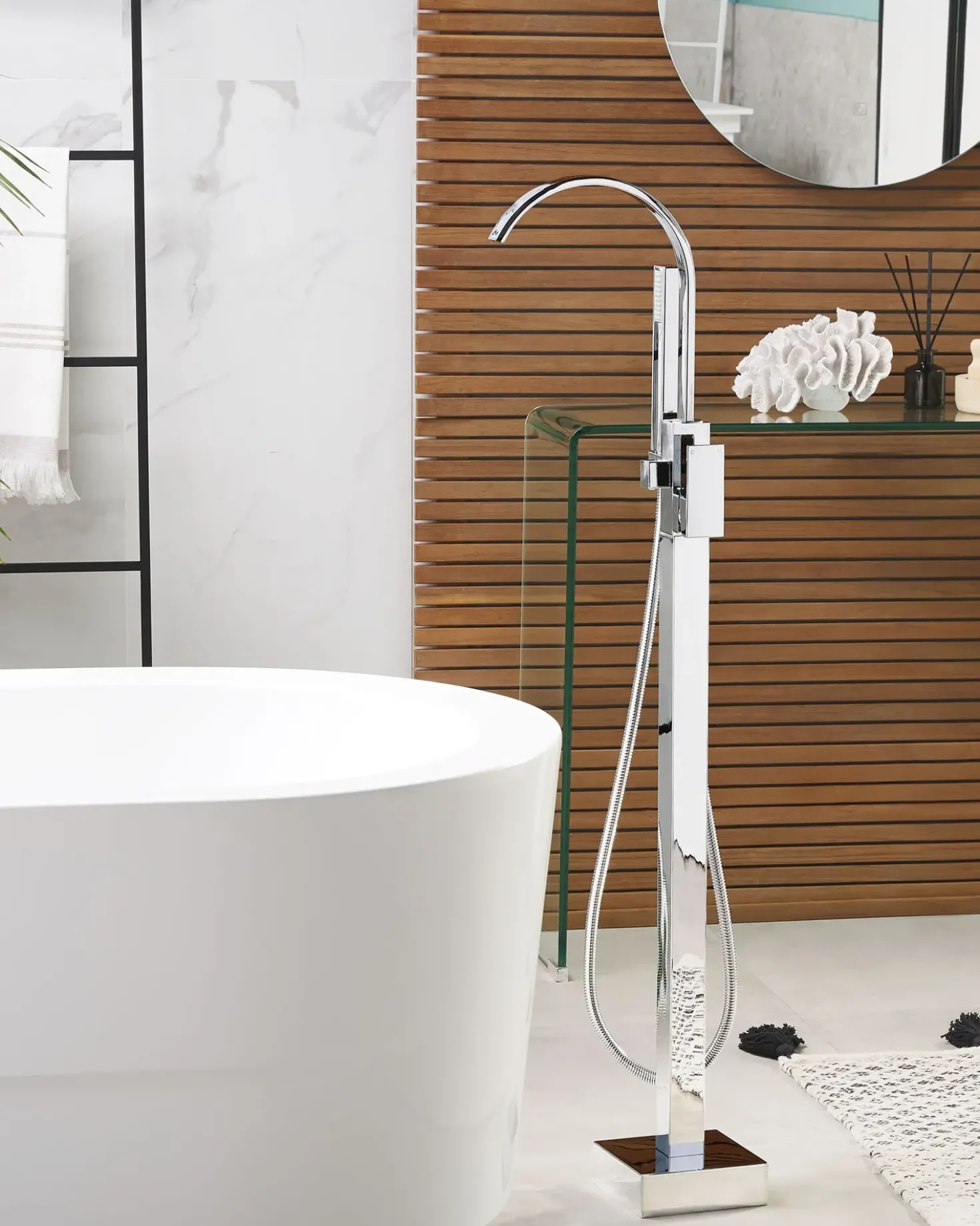 Rubinetteria per vasca da bagno freestanding RIBBON Argento