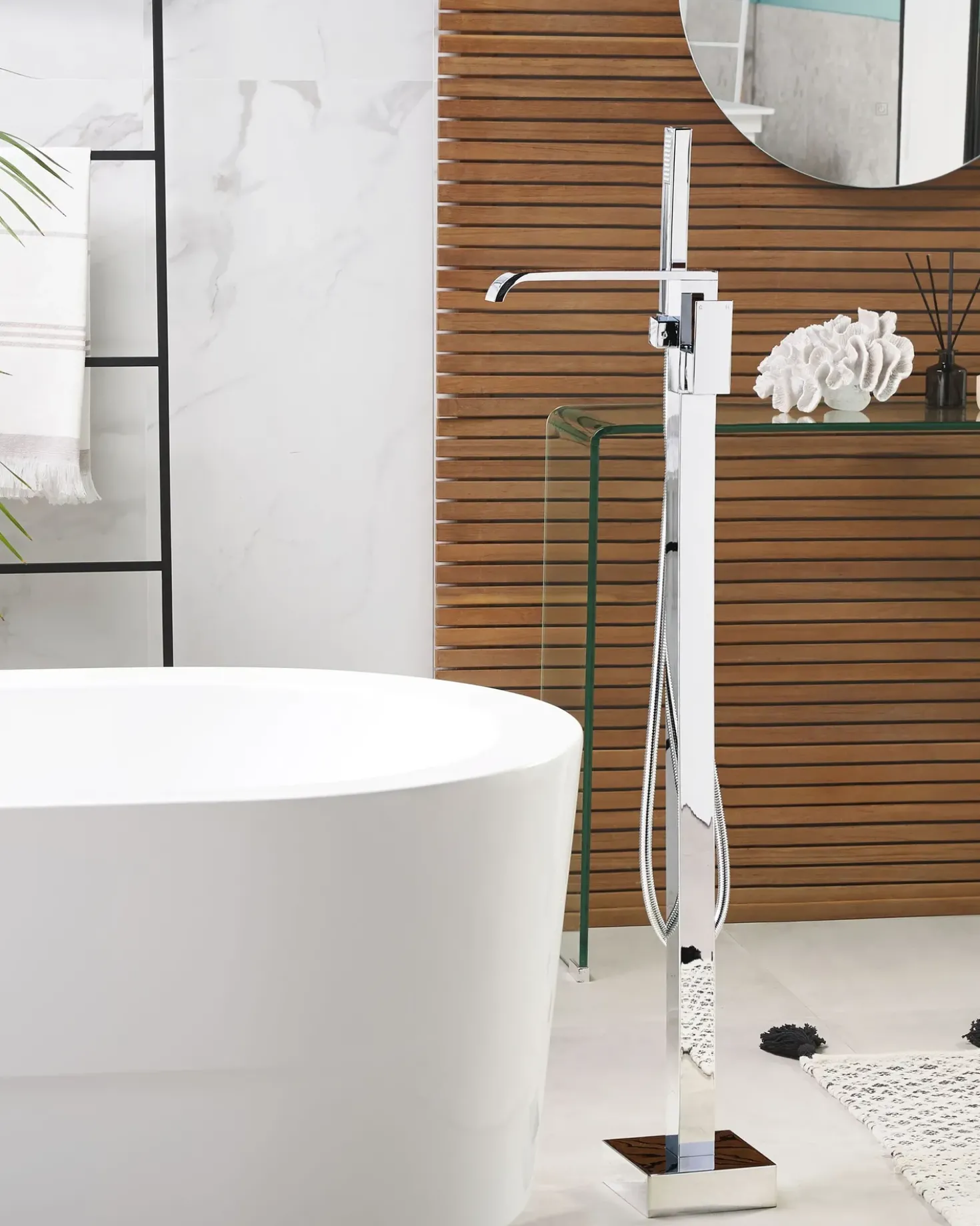 Rubinetteria per vasca da bagno freestanding NIAGARA Argento