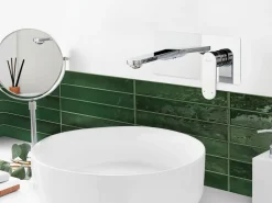 rubinetto miscelatore da parete per lavabo CHUNGARA Ottone Argento