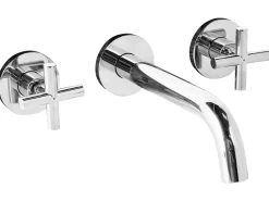 rubinetto miscelatore da parete per lavabo KAIETEUR Ottone Argento