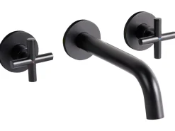 rubinetto miscelatore da parete per lavabo KAIETEUR Ottone Nero