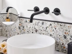 rubinetto miscelatore da parete per lavabo ISHINCA Ottone Nero