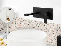 rubinetto miscelatore da parete per lavabo DICHATO Ottone Nero