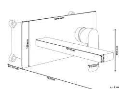 rubinetto miscelatore da parete per lavabo DICHATO Ottone Nero