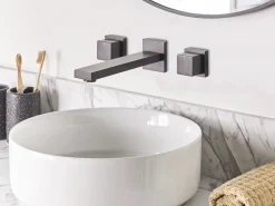 rubinetto miscelatore da parete per lavabo PAILON Ottone Nero