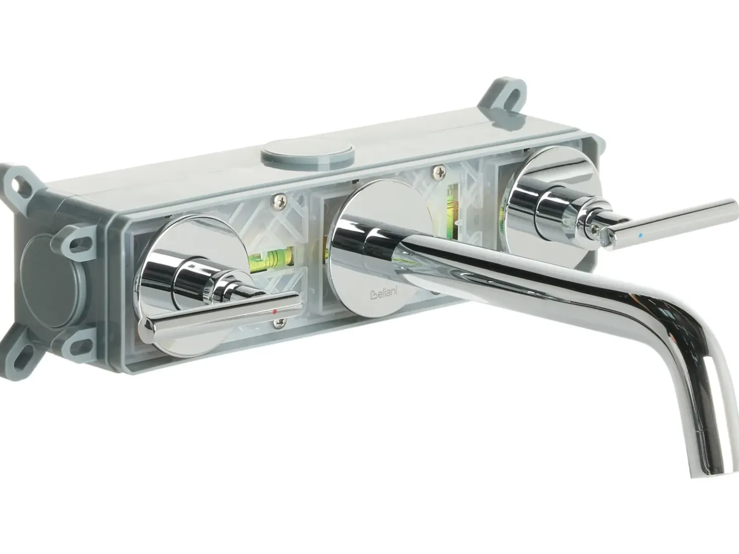 rubinetto miscelatore da parete per lavabo ISHINCA Ottone Argento