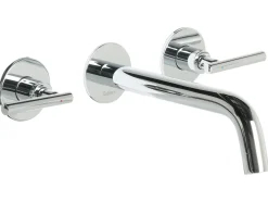 rubinetto miscelatore da parete per lavabo ISHINCA Ottone Argento