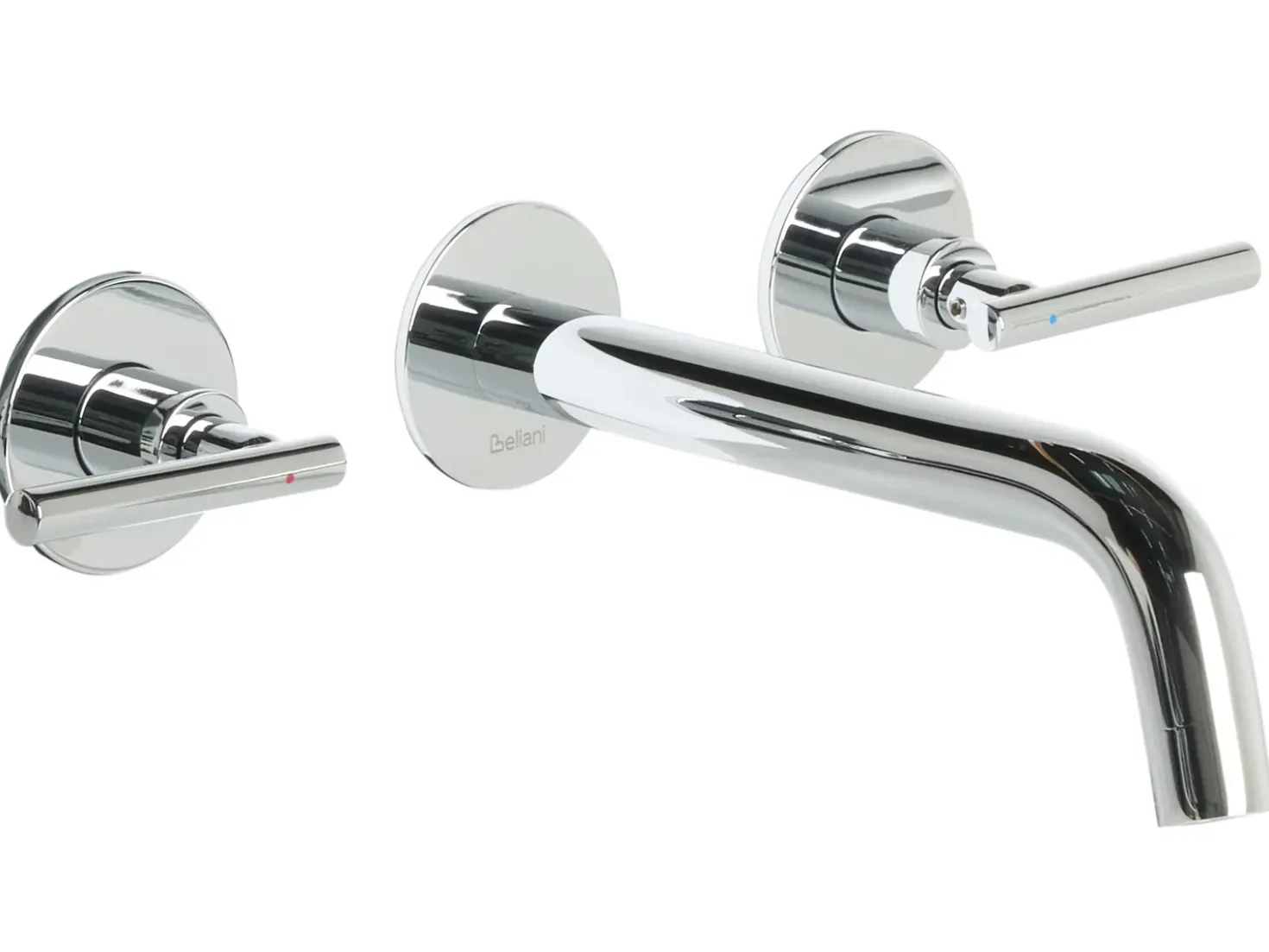 rubinetto miscelatore da parete per lavabo ISHINCA Ottone Argento