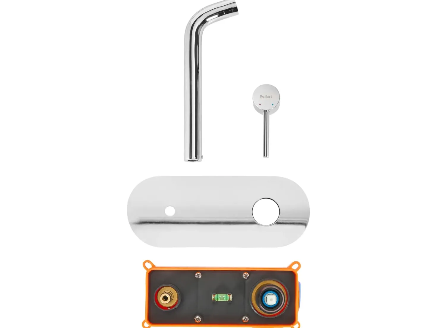 rubinetto miscelatore da parete per lavabo GUAIBA Ottone Argento