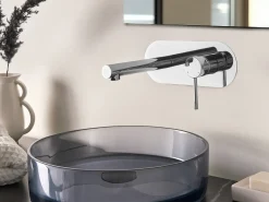 rubinetto miscelatore da parete per lavabo CLAVIJO Ottone Argento