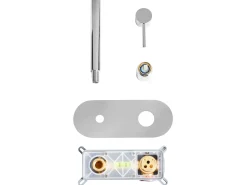 rubinetto miscelatore da parete per lavabo CLAVIJO Ottone Argento