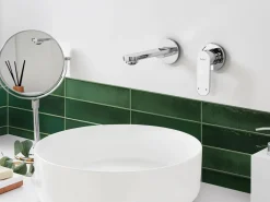 rubinetto miscelatore da parete per lavabo GUATAVIA Ottone Argento