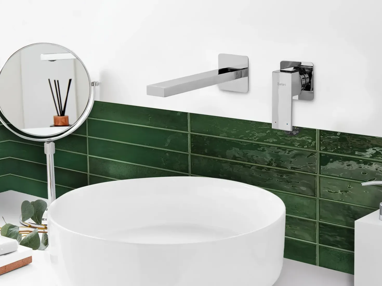 rubinetto miscelatore da parete per lavabo ANTOFAGASTA Ottone Argento