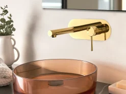 rubinetto miscelatore da parete per lavabo CLAVIJO Ottone Oro