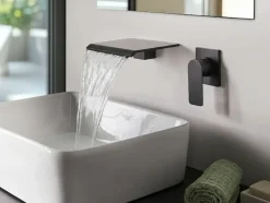 rubinetto miscelatore da parete per lavabo APONWAO Ottone Nero