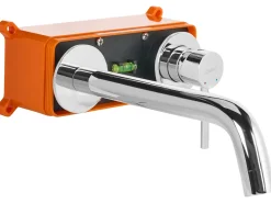 rubinetto miscelatore da parete per lavabo TRAFUL Ottone Argento