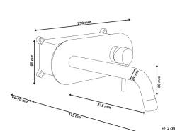 rubinetto miscelatore da parete per lavabo GUAIBA Ottone Nero