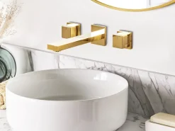 rubinetto miscelatore da parete per lavabo PAILON Ottone Oro