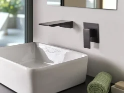 rubinetto miscelatore da parete per lavabo KARUAY Ottone Nero
