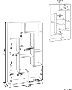Scaffale ALMA 122 cm Marrone/Nero