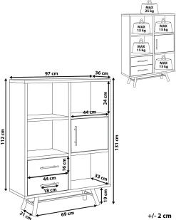 Scaffale ATLANTA 131 cm Marrone
