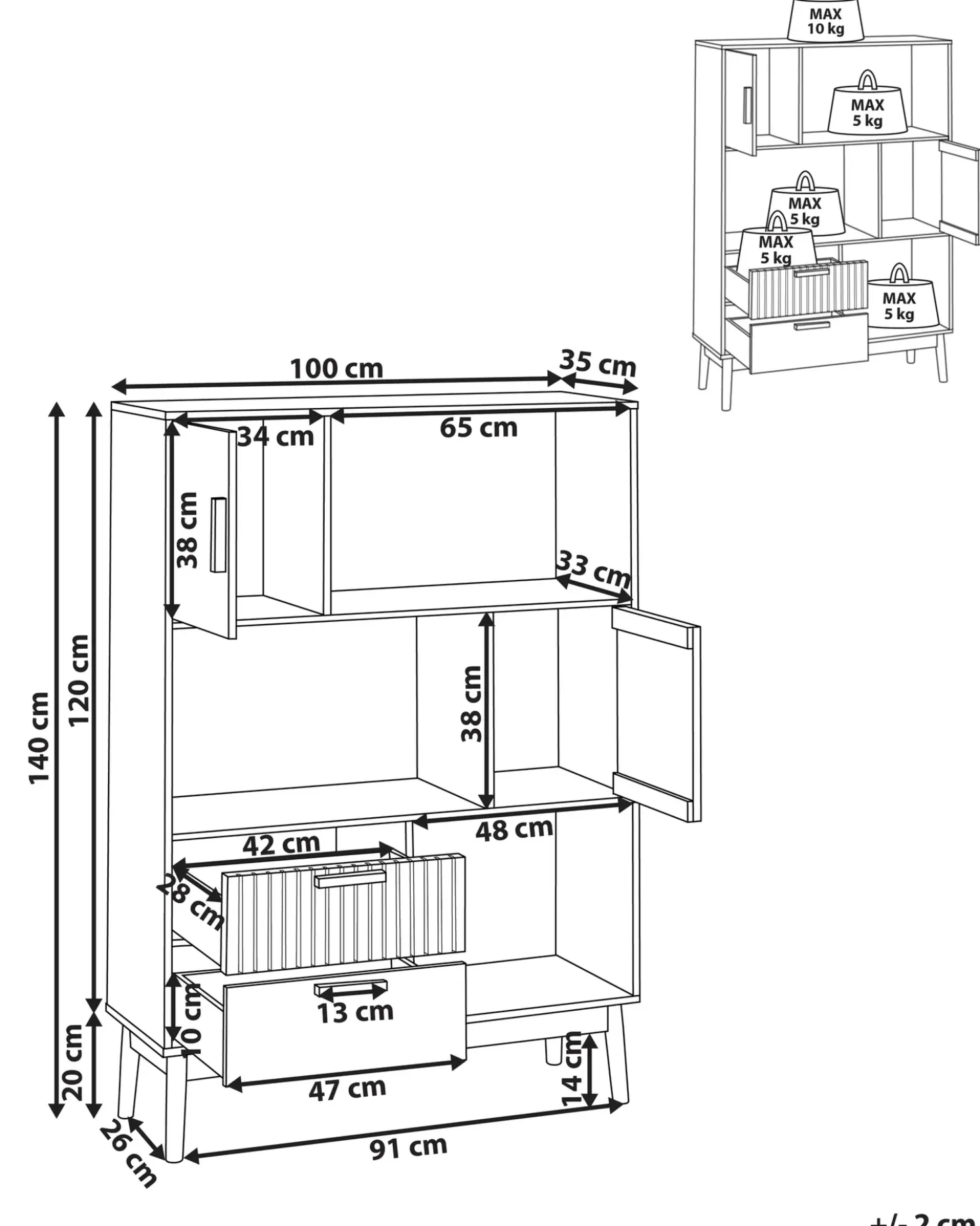 Scaffale LYNWOOD 140 cm Marrone chiaro