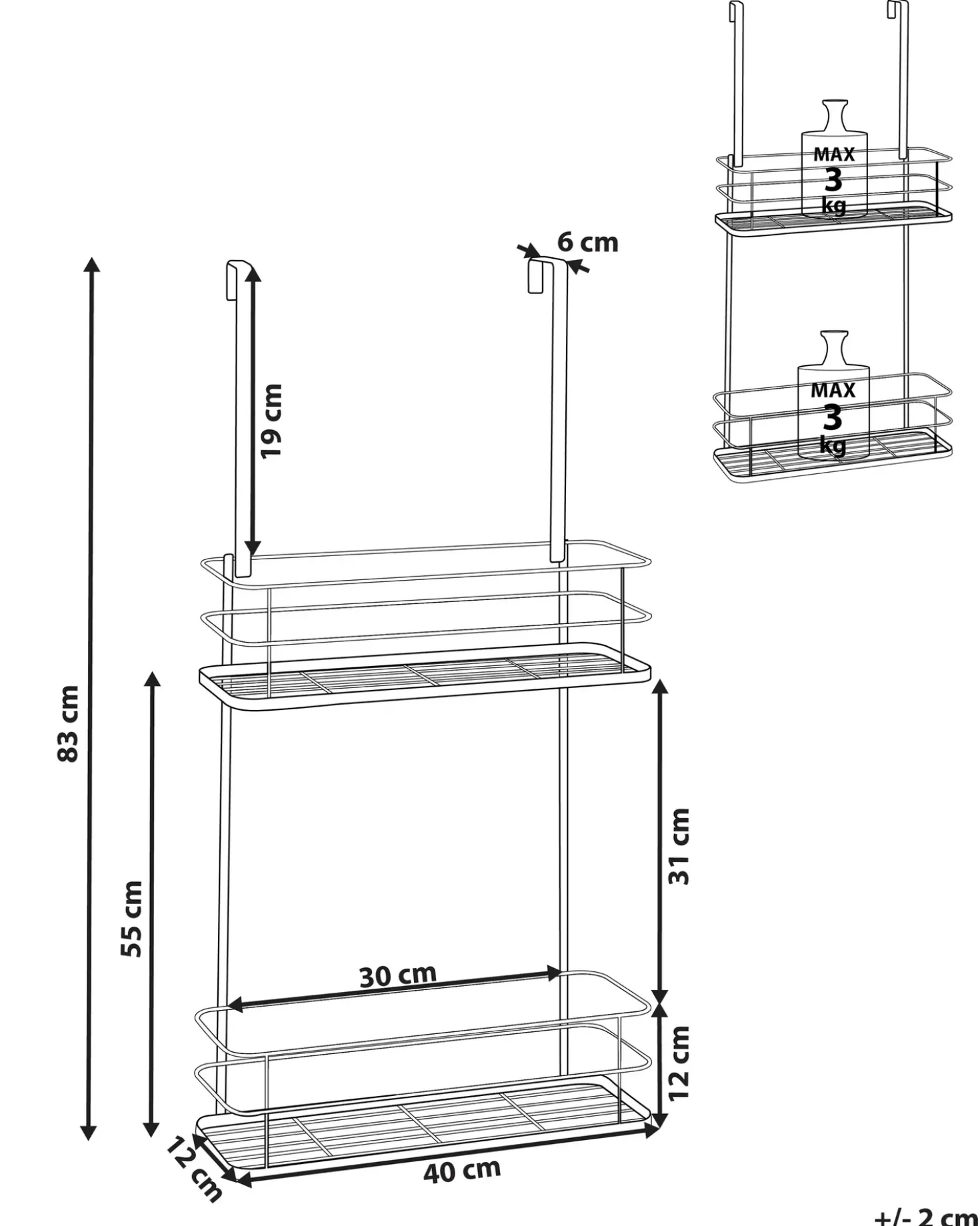 Scaffale pensile TAYASU Metallo Nero
