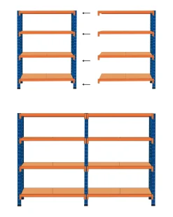 Scaffale per garage FIUGGI Metallo 200 cm 60 cm Arancione