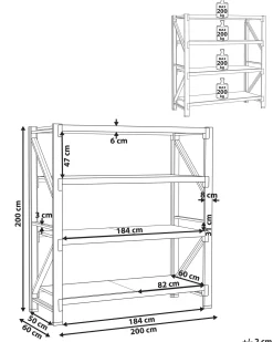 Scaffale per garage FIUGGI Metallo 200 cm 60 cm Arancione