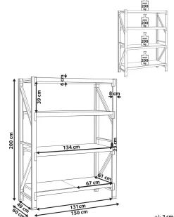 Scaffale per garage FIUGGI Metallo 150 cm 60 cm Arancione