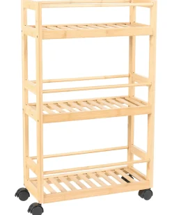 Scaffale QUINTAY Bambù Marrone chiaro con ruote