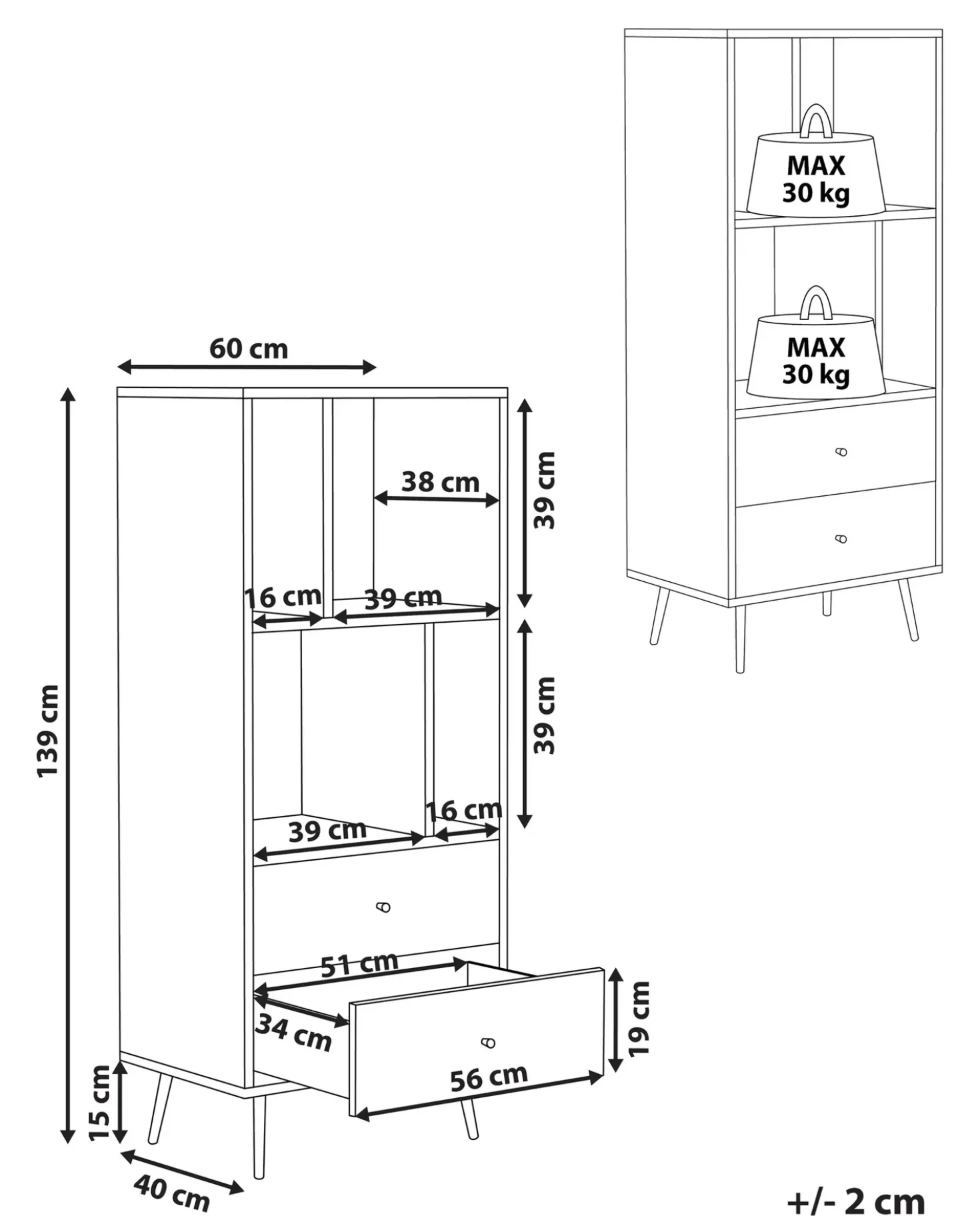 Scaffale RICHMOND 139 cm Noce scuro