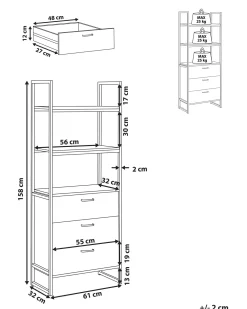Scaffale TIFTON 158 cm Marrone scuro