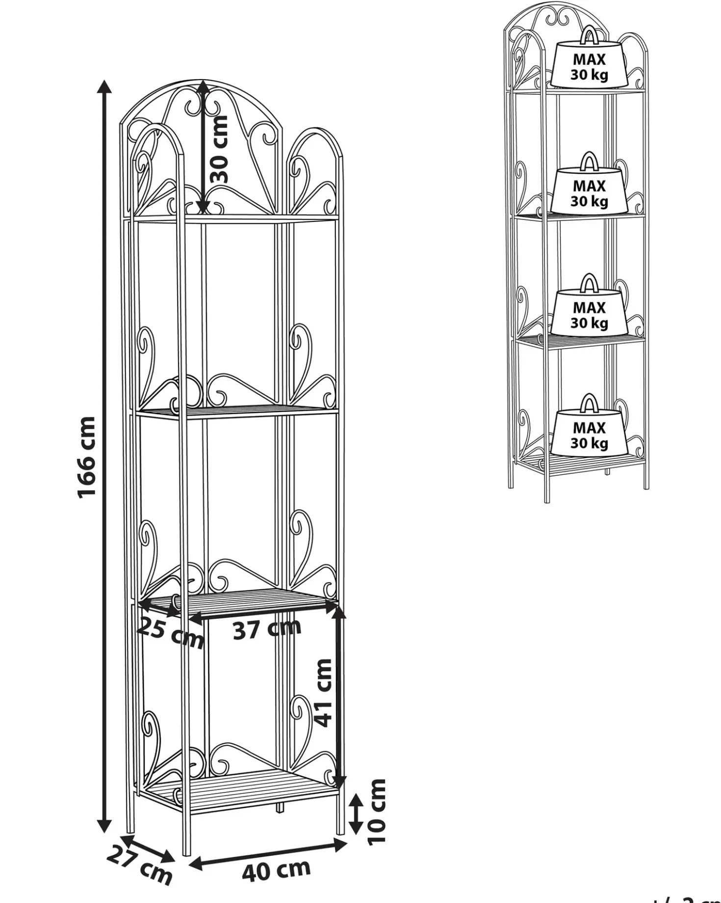 Scaffale VALDIVIA Metallo Grigio