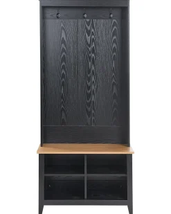 Scarpiera con appendiabiti DURACK Nero/Marrone chiaro