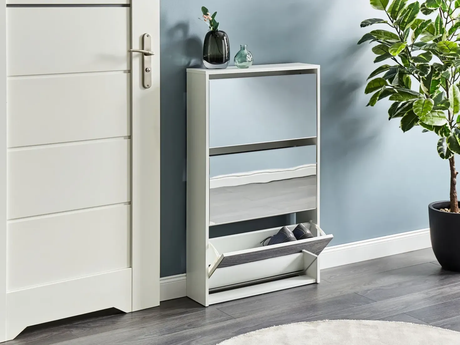 Scarpiera MIDFIELD con contenitore Bianco