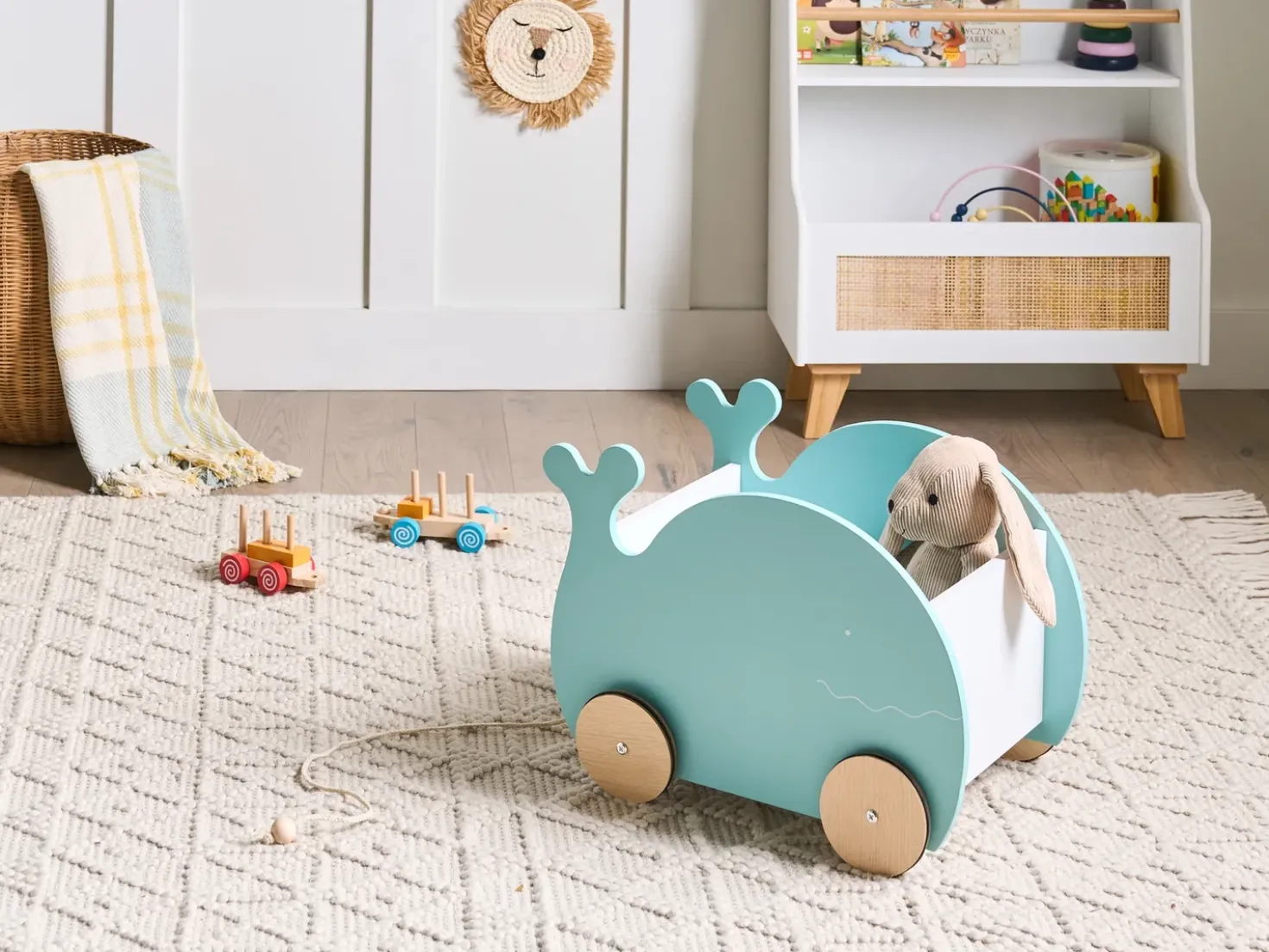 Scatola porta giochi con ruote WOOLI 30 cm Blu