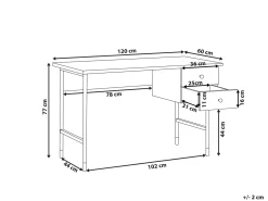 Scrivania ABILEN Marrone chiaro 120 cm 60 cm con Cassetti