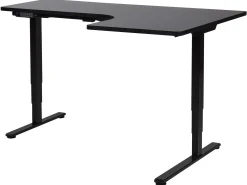 Scrivania angolare regolabile elettricamente DESTINES Nero 160 cm 109 cm Lato destro