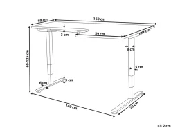Scrivania angolare regolabile elettricamente DESTINES Nero 160 cm 109 cm Lato destro