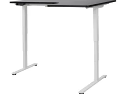 Scrivania angolare regolabile elettricamente DESTINES Nero/Bianco 160 cm 109 cm Lato destro