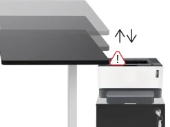 Scrivania angolare regolabile elettricamente DESTINES Nero/Bianco 160 cm 109 cm Lato destro