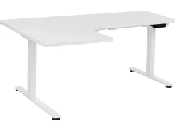 Scrivania angolare regolabile elettricamente DESTINES Bianco 160 cm 109 cm Lato Sinistro