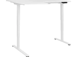 Scrivania angolare regolabile elettricamente DESTINES Bianco 160 cm 109 cm Lato Sinistro