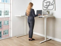 Scrivania angolare regolabile elettricamente DESTINES Bianco 160 cm 109 cm Lato Sinistro