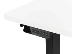 Scrivania angolare regolabile elettricamente DESTINES Bianco/Nero 160 cm 109 cm Lato destro
