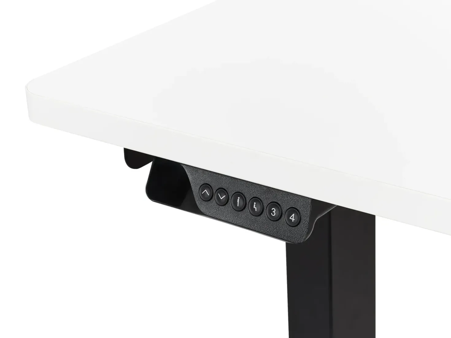 Scrivania angolare regolabile elettricamente DESTINES Bianco/Nero 160 cm 109 cm Lato destro