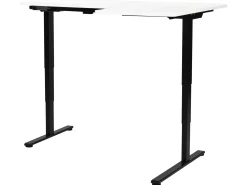 Scrivania angolare regolabile elettricamente DESTINES Bianco/Nero 160 cm 109 cm Lato destro